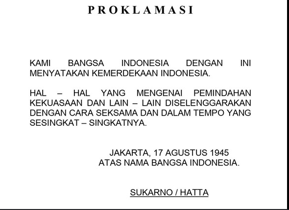 Teks Proklamasi